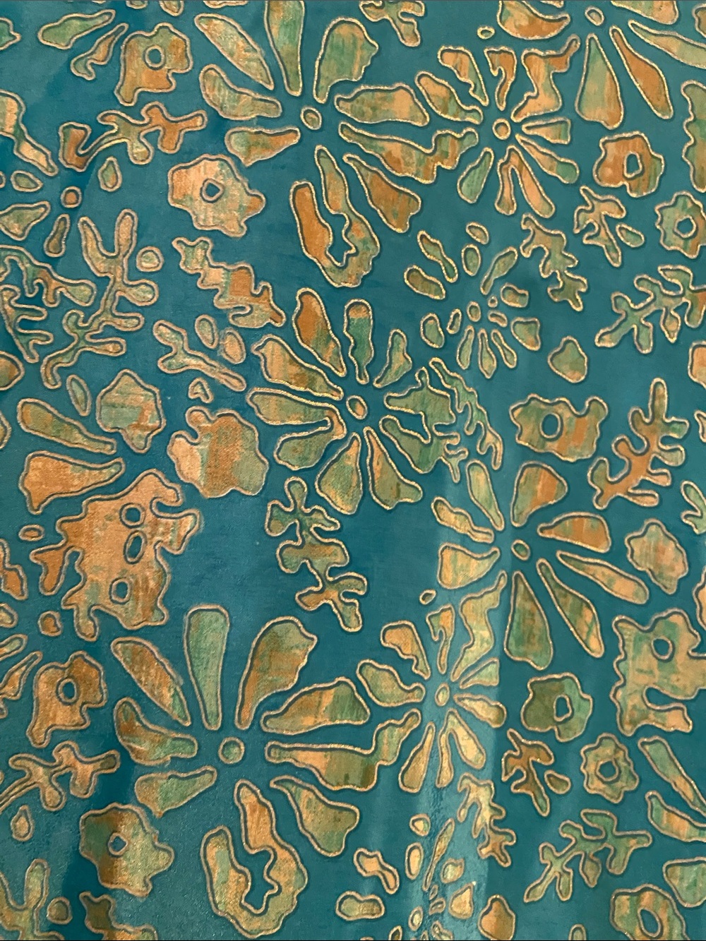 Turquoise Floral Open-Front Kimono Robe - Picture 6 of 6